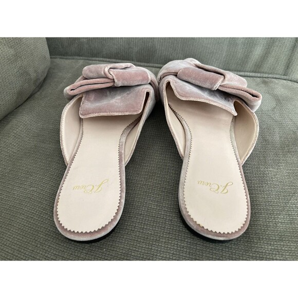 J. Crew Pink Velvet Flats with Bow - Picture 3 of 14